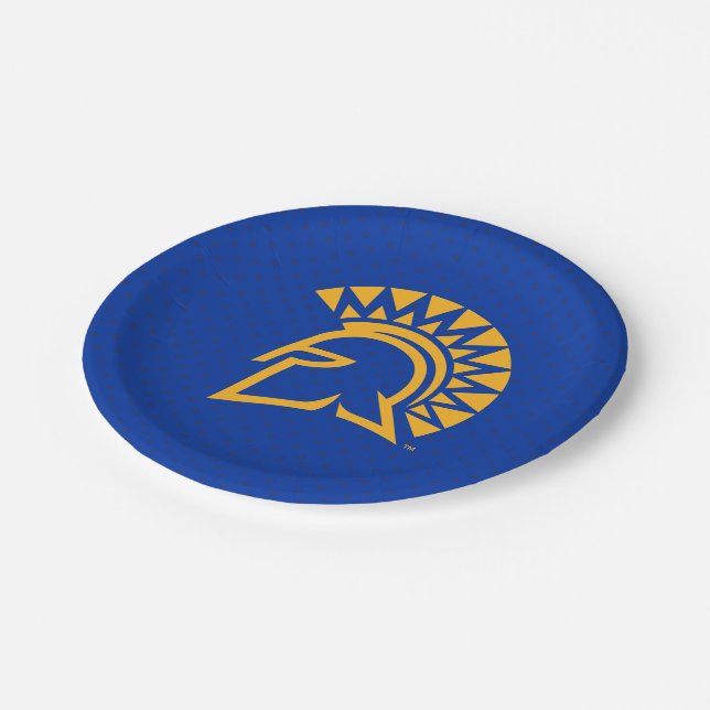 San Jose State Spartans Polka Dot Pattern Paper Plate (Angled)