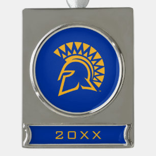 San Jose State Spartans Silver Plated Banner Ornament