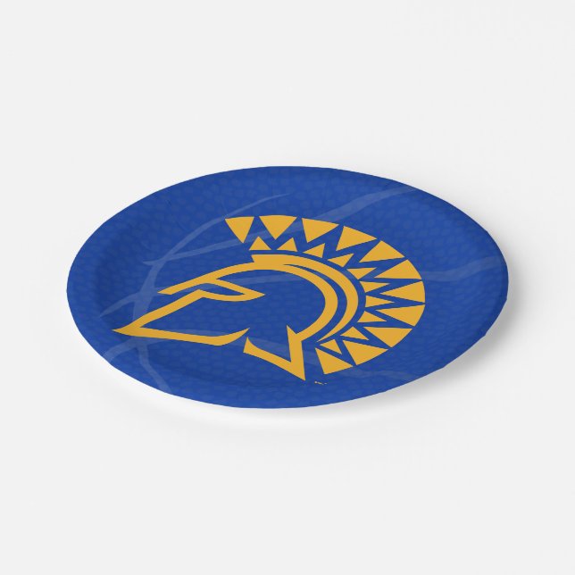 San Jose State Spartans State Basketball Paper Plate (Angled)