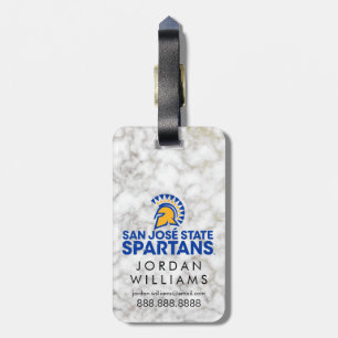San Jose State Spartans White Marble Luggage Tag