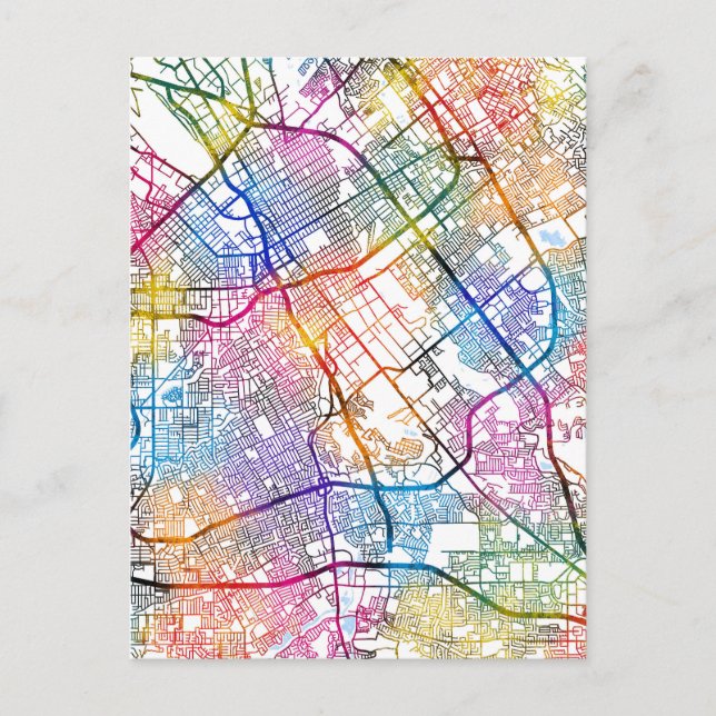 San Jose USA City Map Postcard (Front)