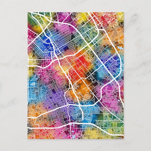 San Jose USA City Map Postcard (Front)