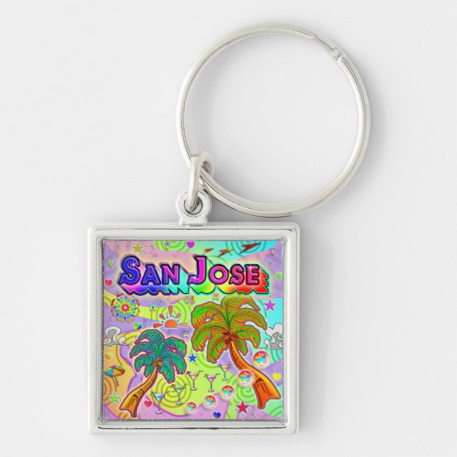 San Jose Vacation Target Keychain (Front)