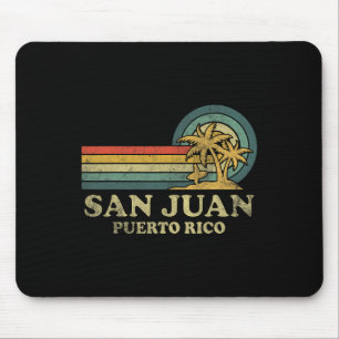 San Juan Beach Puerto Rico Family Vacation Vintage Mouse Pad
