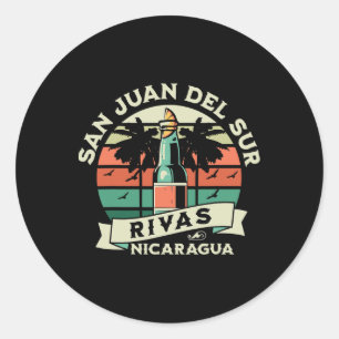 San Juan Del Sur Rivas Nicaragua Map Artesanía Sou Classic Round Sticker