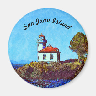 San Juan Island Lime Kiln Lighthouse Magnet