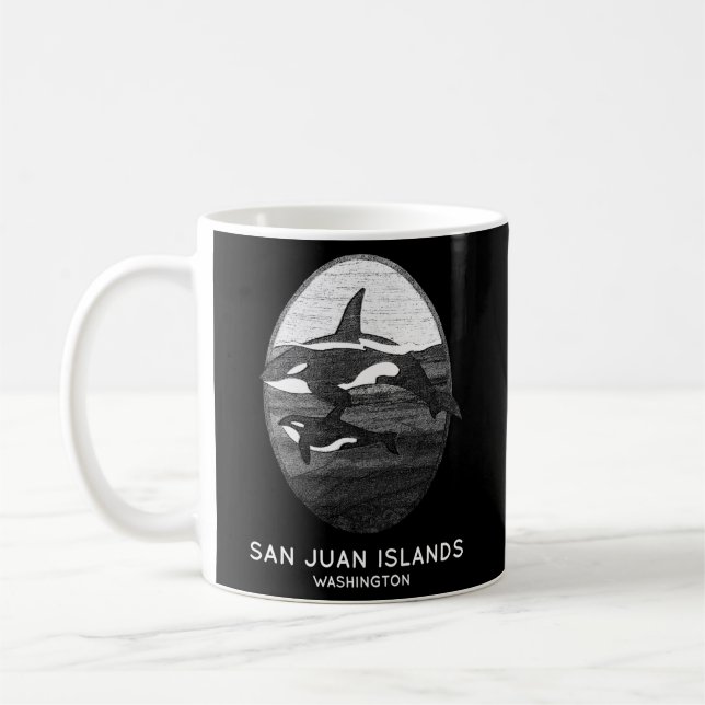 San Juan Islands Washington Orca Whale Coffee Mug (Left)