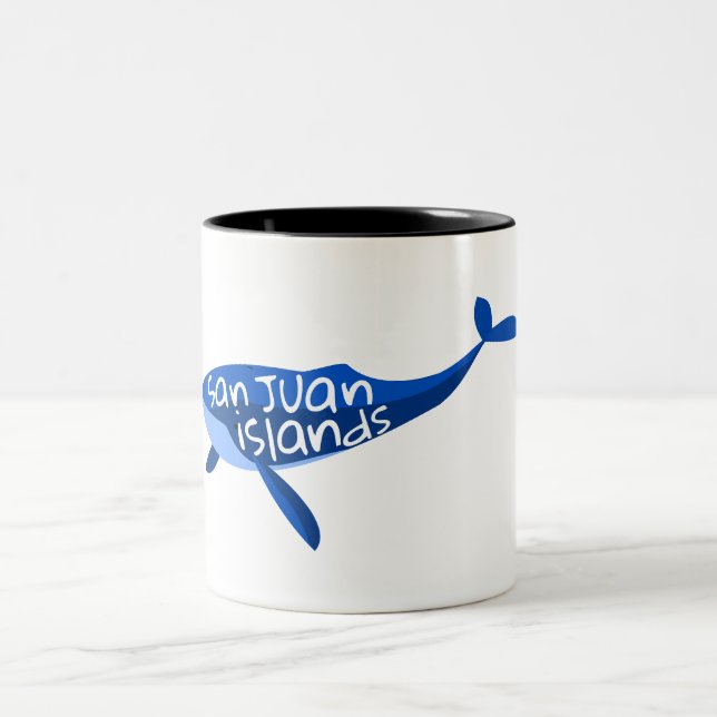 San Juan Islands Whale Two-Tone Coffee Mug (Center)