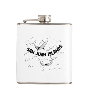 San Juan Islands Whales Hip Flask
