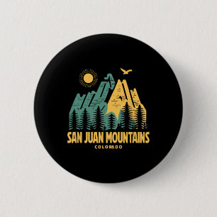 San Juan Mountains Colorado Hiking Outdoors Vintag 6 Cm Round Badge