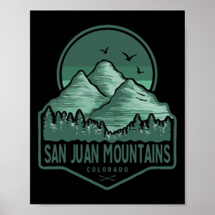 San Juan Mountains Colorado Hiking Outdoors Vintag Poster