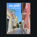 San Juan Puerto Rico Island Colourful Travel Phot Postcard<br><div class="desc">Bring home the charm of San Juan, Puerto Rico with this beautifully captured travel postcard featuring the iconic, colourful streets of Old San Juan. The cobblestone roads, pastel-hued colonial buildings, and blue skies evoke the magic of this historic Caribbean destination. Perfect as a souvenir, travel keepsake, or vacation memento, this...</div>