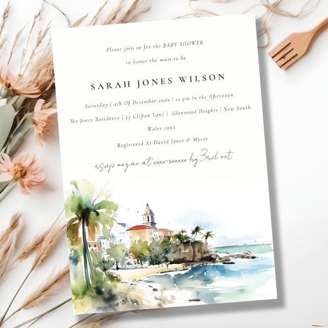 San Juan Puerto Rico Landscape Baby Shower Invitation (Creator Uploaded)