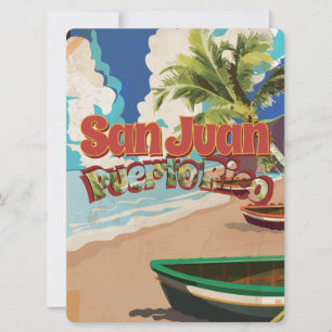 San Juan Puerto Rico Vintage Travel Poster Invitation