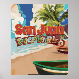 San Juan, Puerto Rico Vintage Travel Poster. Poster