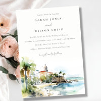 San Juan Puerto Rico Watercolor Landscape Wedding