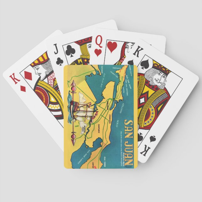 San Juan Retro Map Playing Cards (Back)