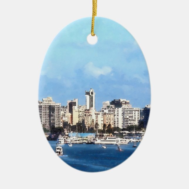 San Juan Skyline Ceramic Ornament (Front)