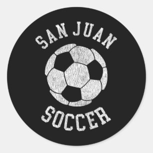 San Juan Soccer Retro Distressed 90's Vintage Classic Round Sticker