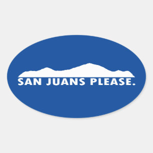 San Juans Please Oval Sticker