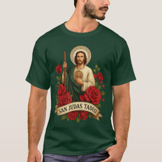 San Judas Tadeo Catholic Art for Devoted Believers T-Shirt