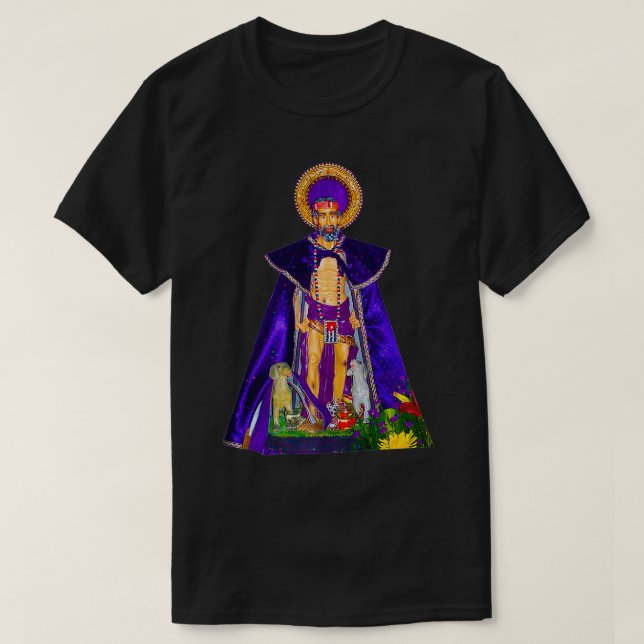 San Lazaro with dogs Babalu Aye Santeria Cuba gift T-Shirt (Design Front)