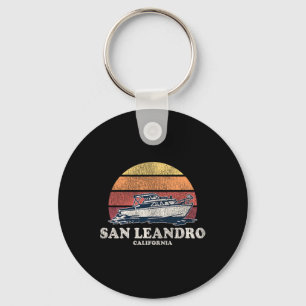 San Leandro Ca Vintage Boating 70s Retro Boat Desi Key Ring
