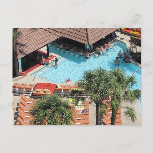 San Luis Hotel Poolside Bar Postcard (Front)