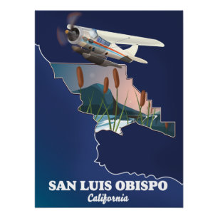 San luis obispo California map Poster