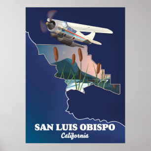 San luis obispo California map Poster
