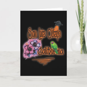 San Luis Obispo California Retro Surfer Vintage Ai Card