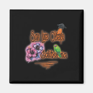 San Luis Obispo California Retro Surfer Vintage Ai Magnet