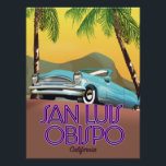 San Luis Obispo California Travel poster<br><div class="desc">San Luis Obispo California Travel poster in a beautiful vintage style.</div>