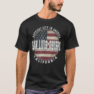 San Luis Obispo California Vintage American flag T-Shirt