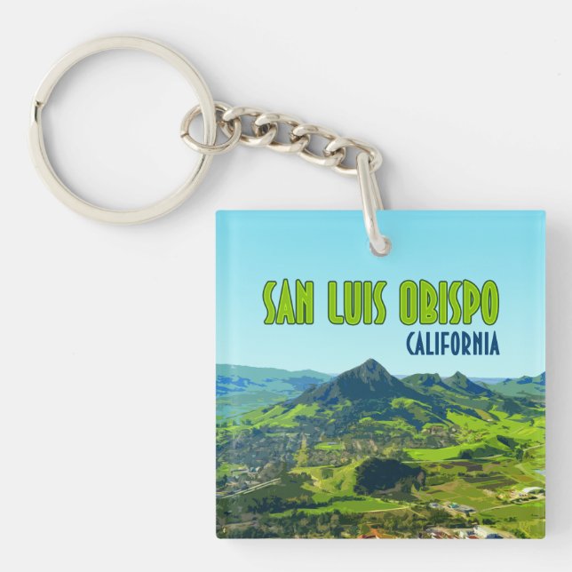 San Luis Obispo California Vintage Key Ring (Front)