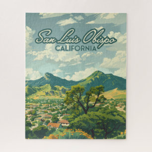San Luis Obispo SLO California Central Coast Retro Jigsaw Puzzle
