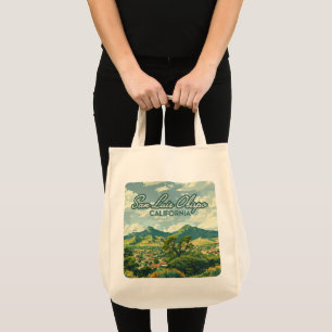 San Luis Obispo SLO California Central Coast Retro Tote Bag