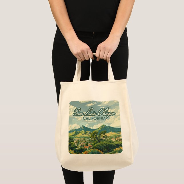 San Luis Obispo SLO California Central Coast Retro Tote Bag (Front (Product))