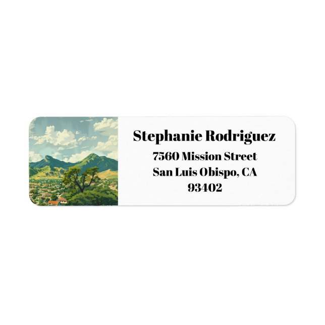 San Luis Obispo SLO California Return Address  Label (Front)