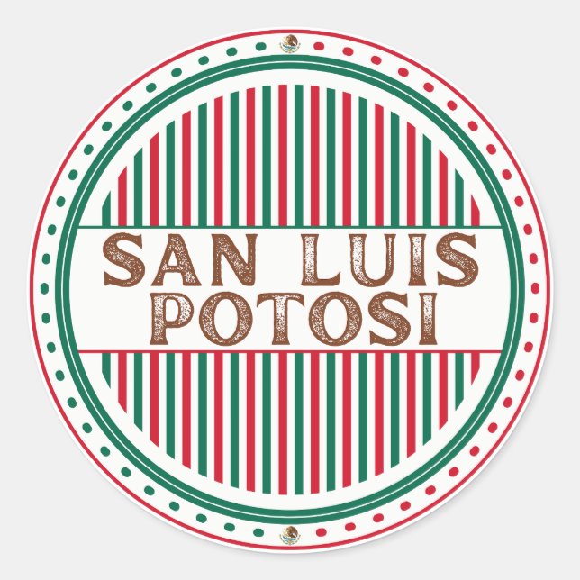 San Luis Potosi City Pride Emblem Mexican Identity Classic Round Sticker (Front)