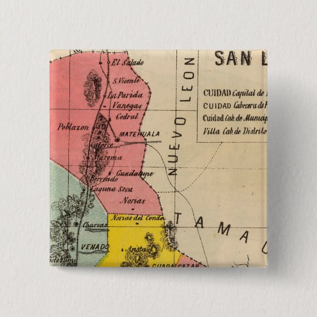 San Luis Potosi, Mexico 15 Cm Square Badge (Front)