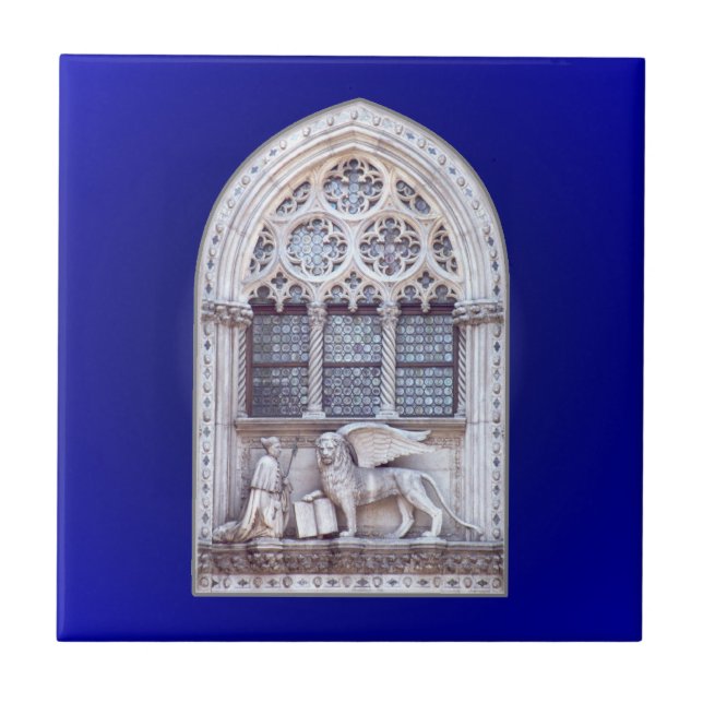 San Marco Winged Lion Window Ceramic Tile (Front)