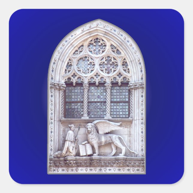 San Marco Winged Lion Window Square Sticker (Front)