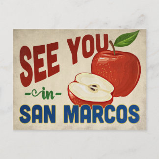 San Marcos California Apple - Vintage Travel Postcard