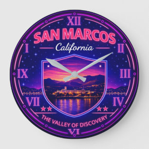 San Marcos California Valley Sunset Large Clock