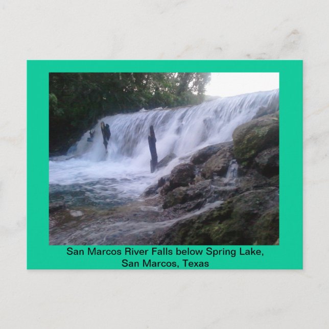 San Marcos River Falls Post Card (Front)