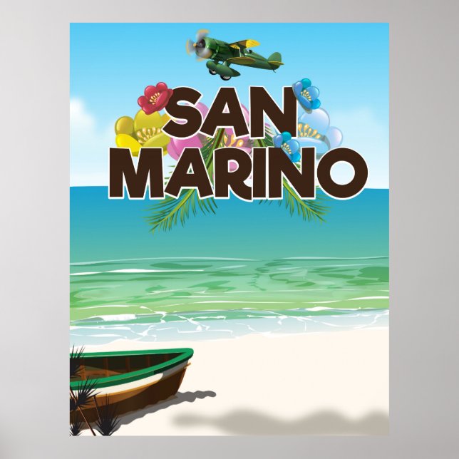 San Marino Beach travel poster (Front)