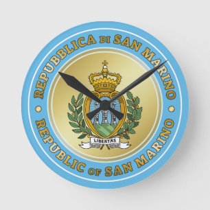 San Marino Coat of Arms Round Clock