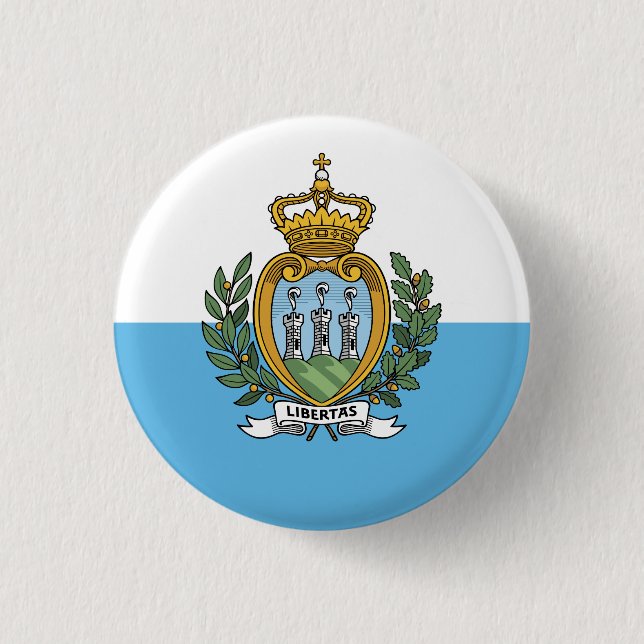 San Marino Flag 3 Cm Round Badge (Front)