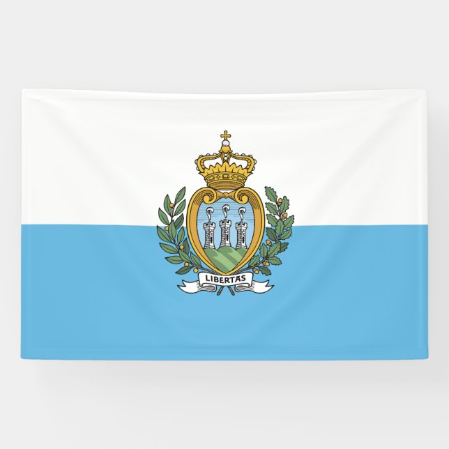 San Marino Flag Banner (Horizontal)